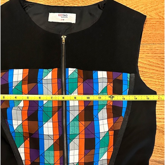 Rachel by Rachel Roy Sleeveless Shift Dress Fully Lined Front Zip Geometric - Picture 5 of 7